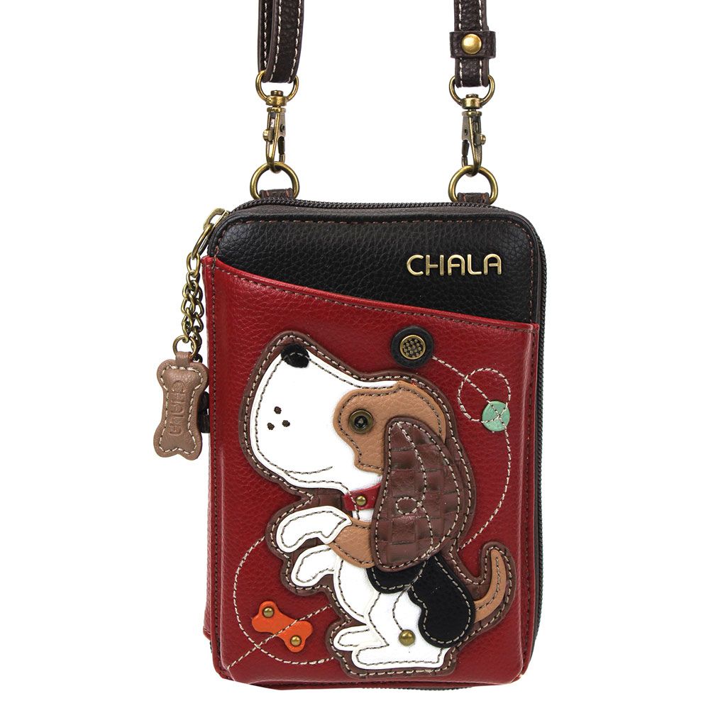 CHALA Wallet Crossbody Purse Handbag Dog - Burgundy – DEWandSUN