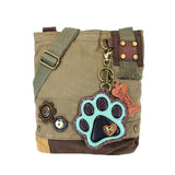 Chala Paw Print Teal Patch Crossbody Dog Lovers Dog Mom Handbag