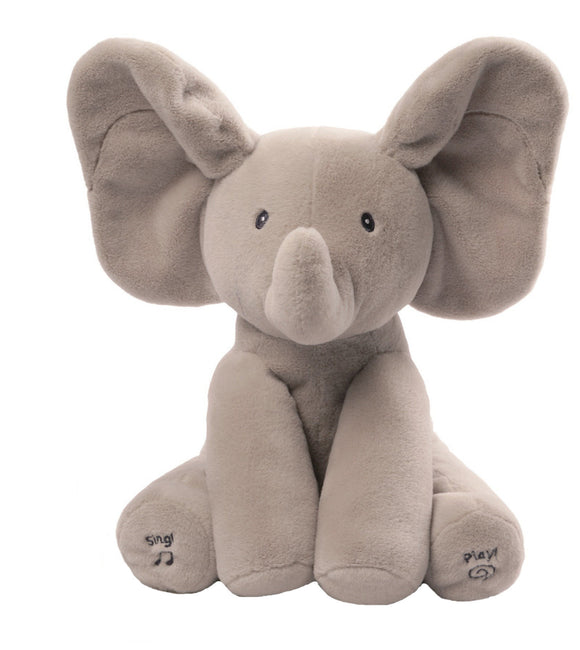 GUND Flappy The Elephant Animated Plush Toy, Grey - 12