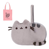 GUND Pusheen Cat Stuffed Animal Plush Wristlet Purse and gift bag, Gray, 8"-NEW