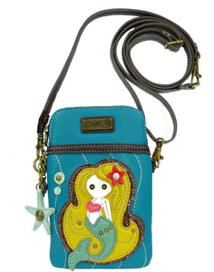 Chala Mermaid Cellphone Crossbody Purse Adjustable Straps Handbag