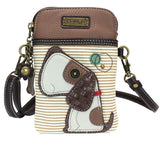 Chala Toffy Dog Brown Stripe Cellphone Crossbody Purse Handbag