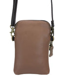 Chala Toffy Dog Brown Stripe Cellphone Crossbody Purse Handbag