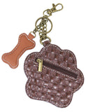 Chala Key Fob and Coin Purse Paw Print Teal