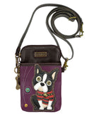 Chala Boston Terrier Cellphone Crossbody Adjustable Strap Purse Dog Mom