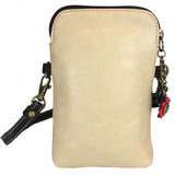 Chala Butterfly Ivory Cellphone Crossbody Purse Adjustable Strap