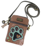 Chala Paw Print Teal Paw Cellphone Crossbody Purse Dog Mom Paw Prints