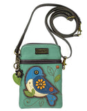 Chala Blue Bird Cellphone Crossbody Purse Bird Lover Adjustable Strap Handbag