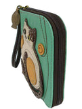 Chala Cat Teal Cute Zip Around Wallet