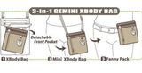 Chala Dragonfly Gemini 3-in-1 Crossbody Handbag Convertible Purse