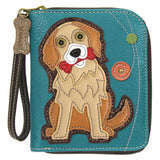 Chala Golden Retreiver Zip Around Wallet