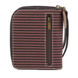 Chala Poodle Dog Lovers Zip Around Wallet Cute Burgundy Stripe