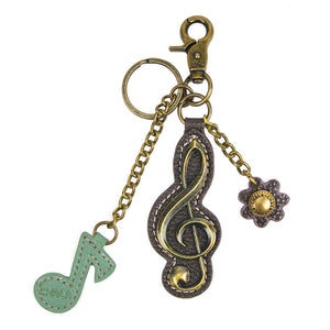 Chala Charming Keychain Cleff Note Music Lovers Purse Charm, Key Chain, Bag Charm, Key Fob