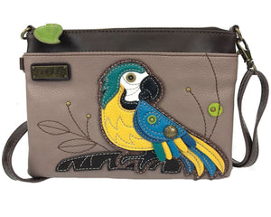 Chala Blue Parrot Mini Crossbody Purse Handbag Birds