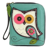 Chala Owl Teal Zip Around Wallet Hoo Hoo Owl Cute Wallet