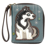 Chala Husky Dog Lovers Zip Around Wallet
