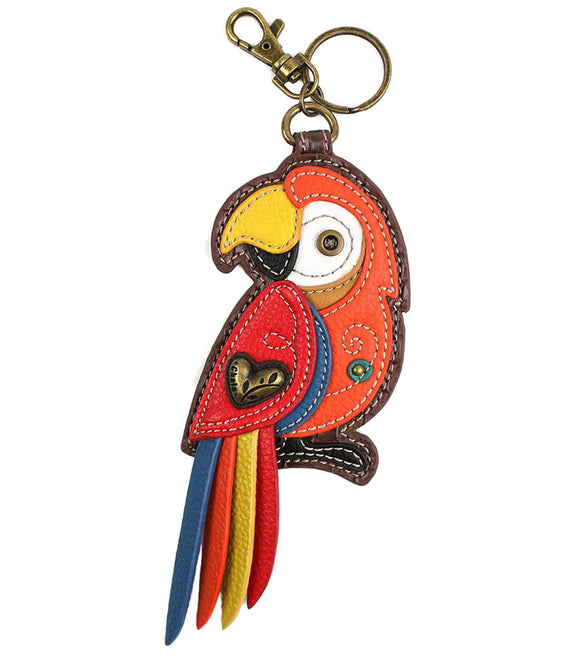 Chala Key Fob and Coin Purse Red Parrot