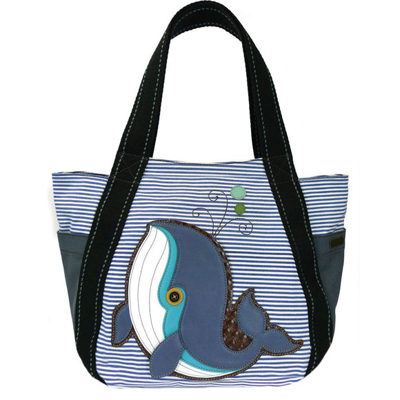 Chala Whale Carryall Zip Tote Purse Handbag