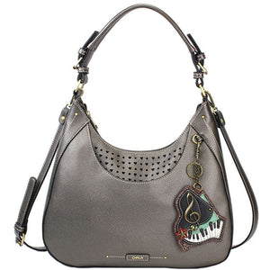 Chala Sweet Hobo Tote Handbag Purse Piano Pewter