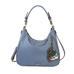 Chala Sweet Hobo Tote Handbag Purse Piano Blue