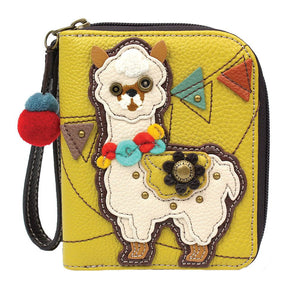 Chala Llama Mustard Zip Around Wallet Llama Collectors Wallet