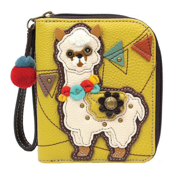 Chala Llama Mustard Zip Around Wallet Llama Collectors Wallet