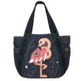 Chala Flamingo Carryall Zip Tote Purse Flamingo Lovers Handbag