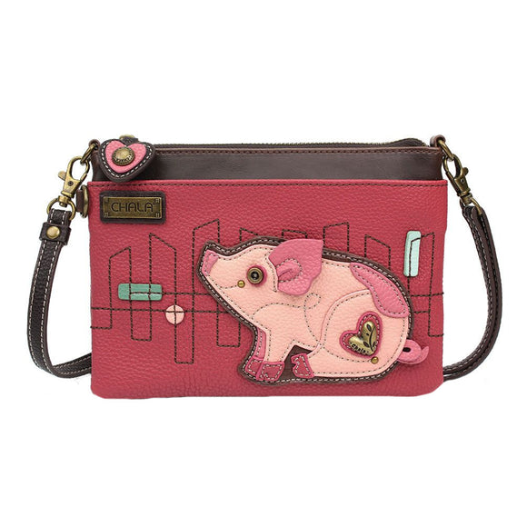 Chala Pig Lovers Collectors Mini Crossbody Purse Pink Pig Handbag