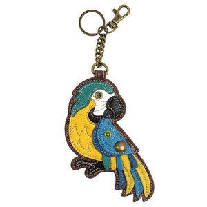 Chala Key Fob and Coin Purse Parrot Blue