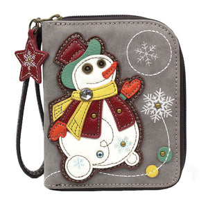 Chala Snowman Zip Around Wallet