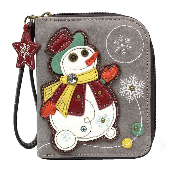 Chala Snowman Zip Around Wallet