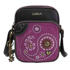 Chala Paisley Organizer Crossbody Purse Cute Adjustable Strap Handbag
