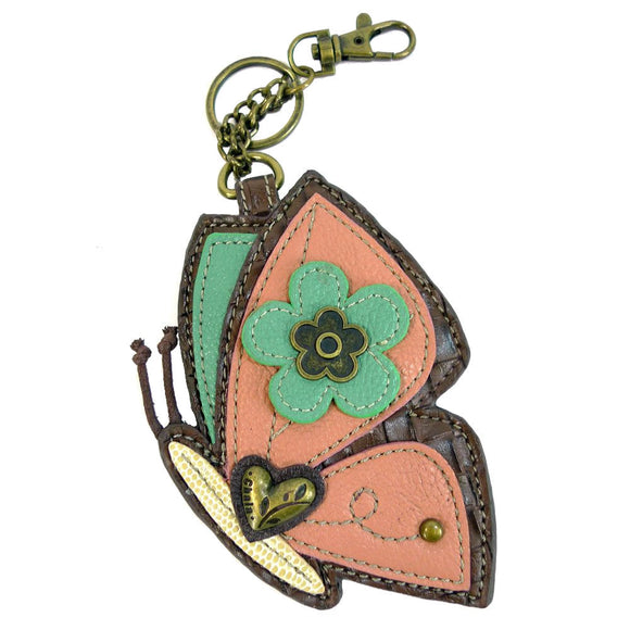 Chala Key Fob and Coin Purse Pink Butterfly