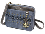 Chala Origami Crossbody Paw Print Blue