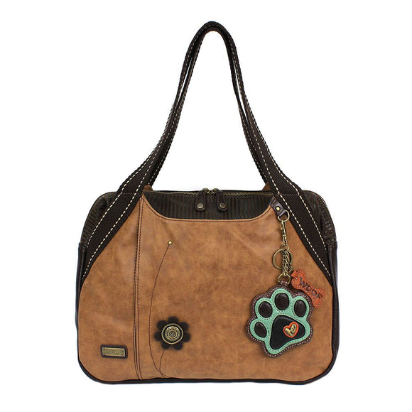 Chala Paw Print Teal Bowling Bag Handbag Tote