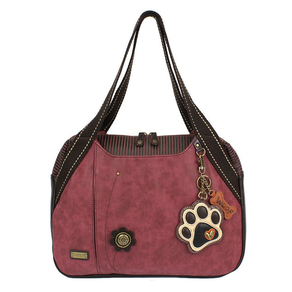 Chala Paw Print Ivory Bowling Bag Handbag Tote