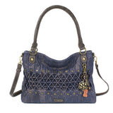Chala Origami Paw Print Crossbody Purse Denim
