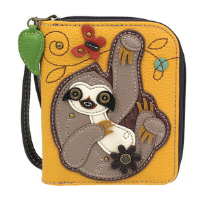 Chala Sloth Lovers Zip Around Wallet Cute Sloth Collectors Wallet