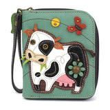 Chala Cow Zip Around Wallet