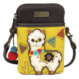 Chala Llama Mustard Cellphone Crossbody Purse Llama Lovers Handbag