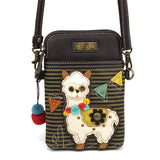 Chala Llama Striped Cellphone Crossbody Purse Adjustable Straps