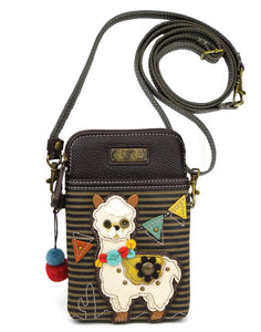 Chala Llama Striped Cellphone Crossbody Purse Adjustable Straps