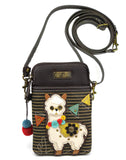 Chala Llama Striped Cellphone Crossbody Purse Adjustable Straps