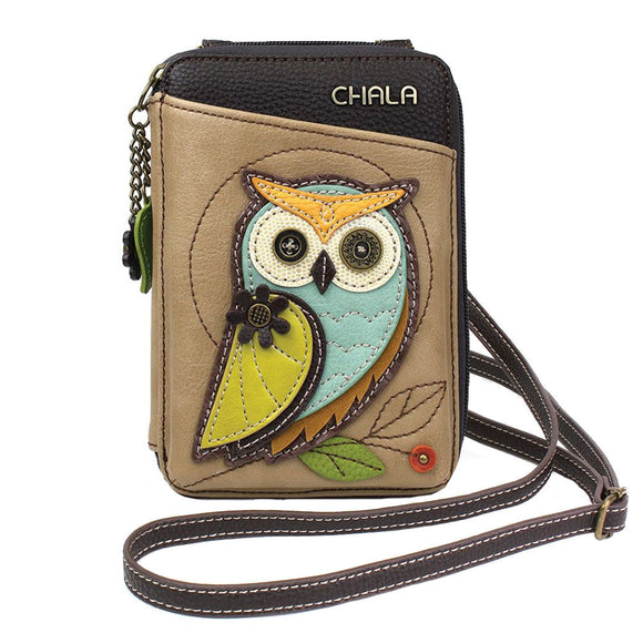 CHALA Wallet Crossbody Purse Handbag Owl - Taupe