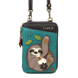 CHALA Wallet Crossbody Purse Handbag Sloth - Turquoise
