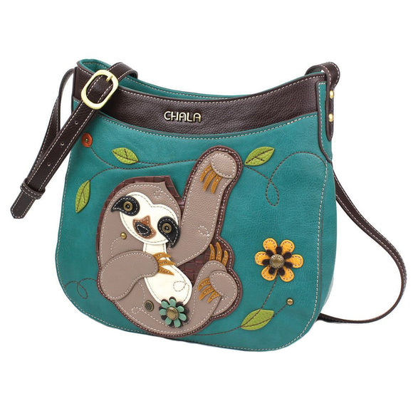 Chala Sloth Crescent Crossbody Purse Handbag
