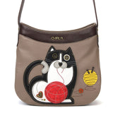 Chala Fat Cat Crescent Crossbody Purse Handbag Cat Lovers, Cat Mom