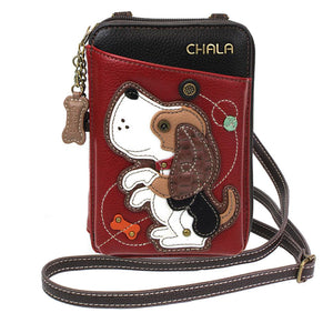 CHALA Wallet Crossbody Purse Handbag Dog - Burgundy