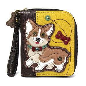 Chala Corgi Dog Lovers Zip Around Wallet