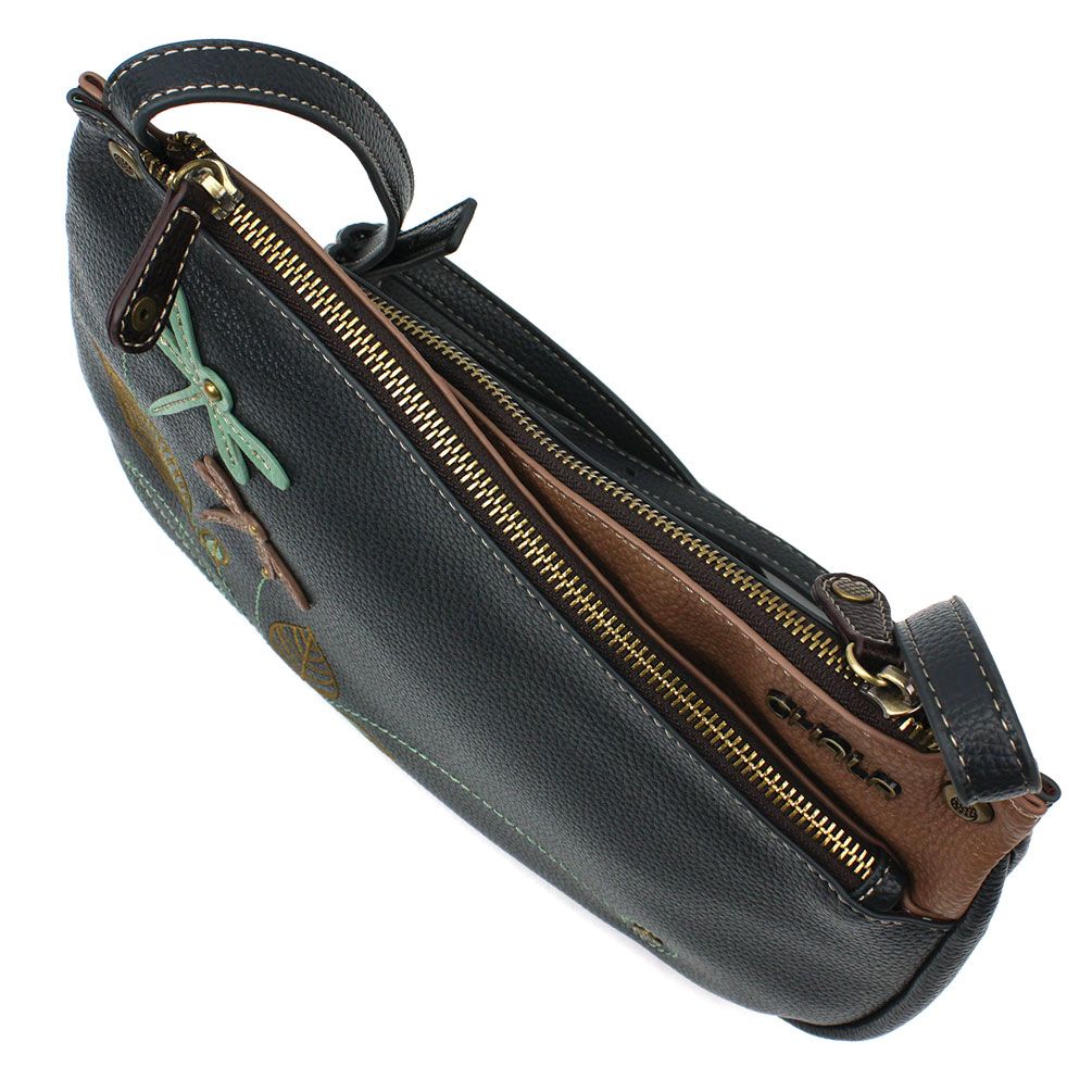 Chala Handbags Dragonfly Crescent Crossbody Handbag Purse